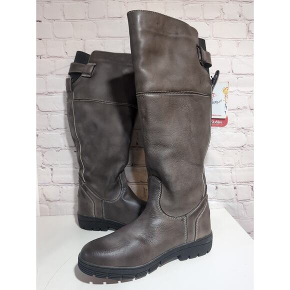 Dublin Women's Brown Leather Edge Boots Tall Waterproof Equestrian Size 10.5 NWT - Picture 1 of 16